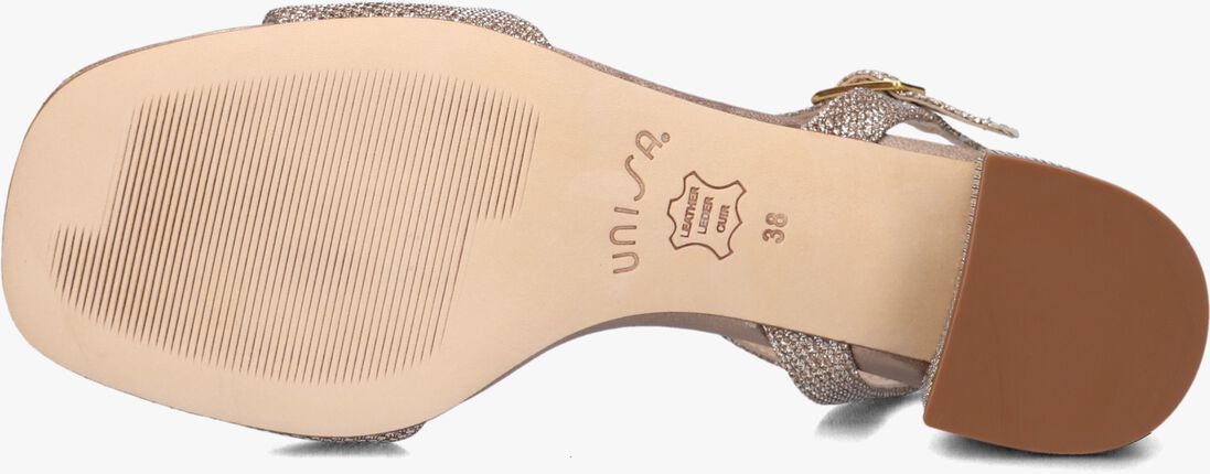 bronzen unisa sandalen met hak kirk