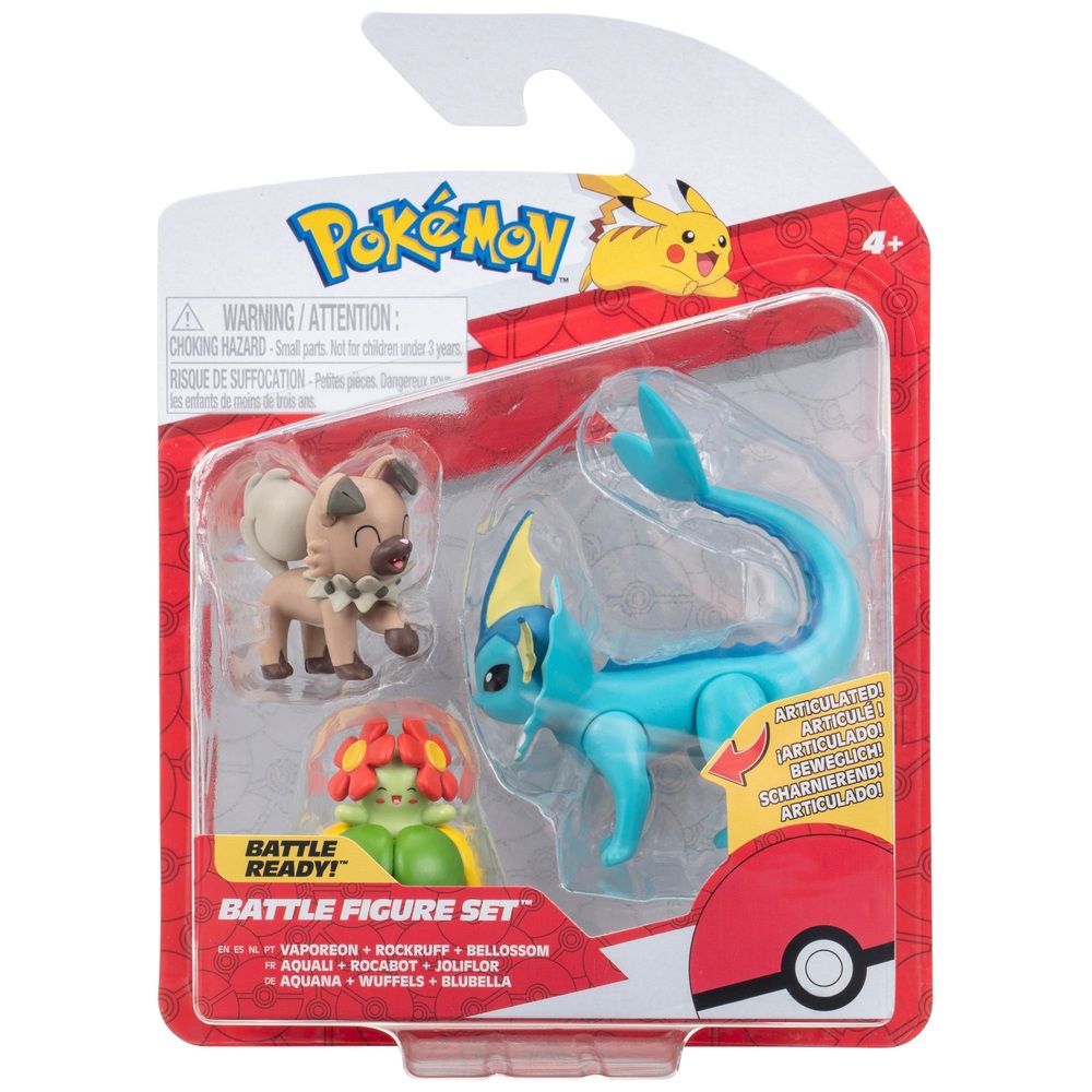 Pokémon-Kampffiguren-3er-Pack (Aquana, Wuffels, Bellossom)