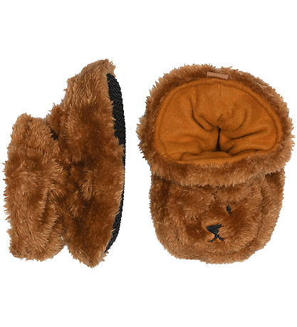 Melton Krabbelschuhe - Bear Flauschig - Apple Cinnamon