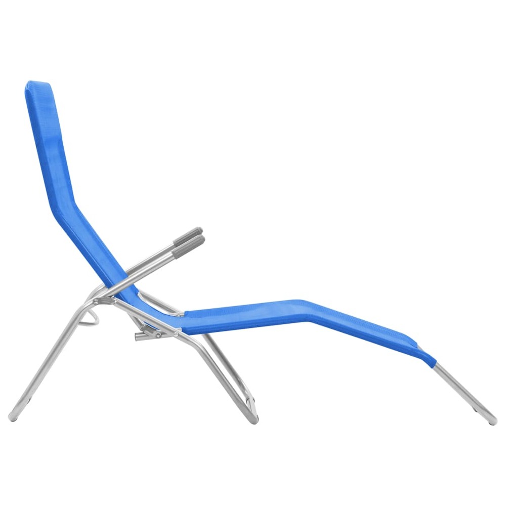Lot de deux chaises longues pliables bleu