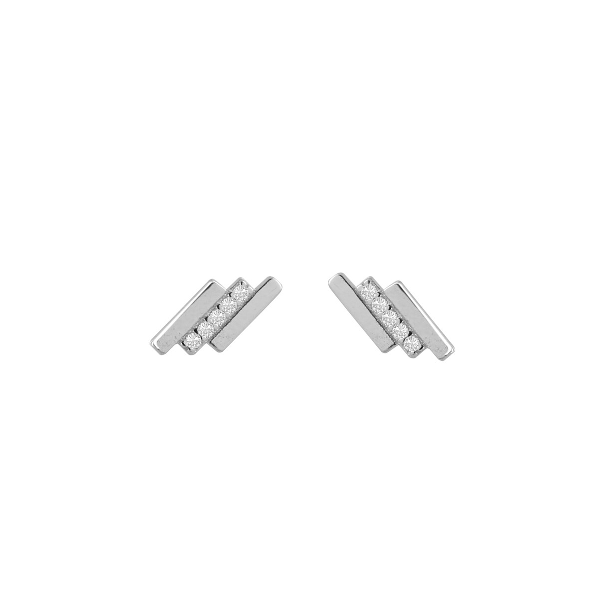 Boucles d'oreilles en argent 925 rhodié et oxyde de zirconium