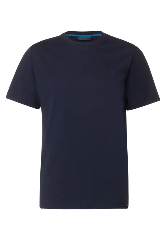 Basic T-Shirt in Unifarbe - nightshadow blue