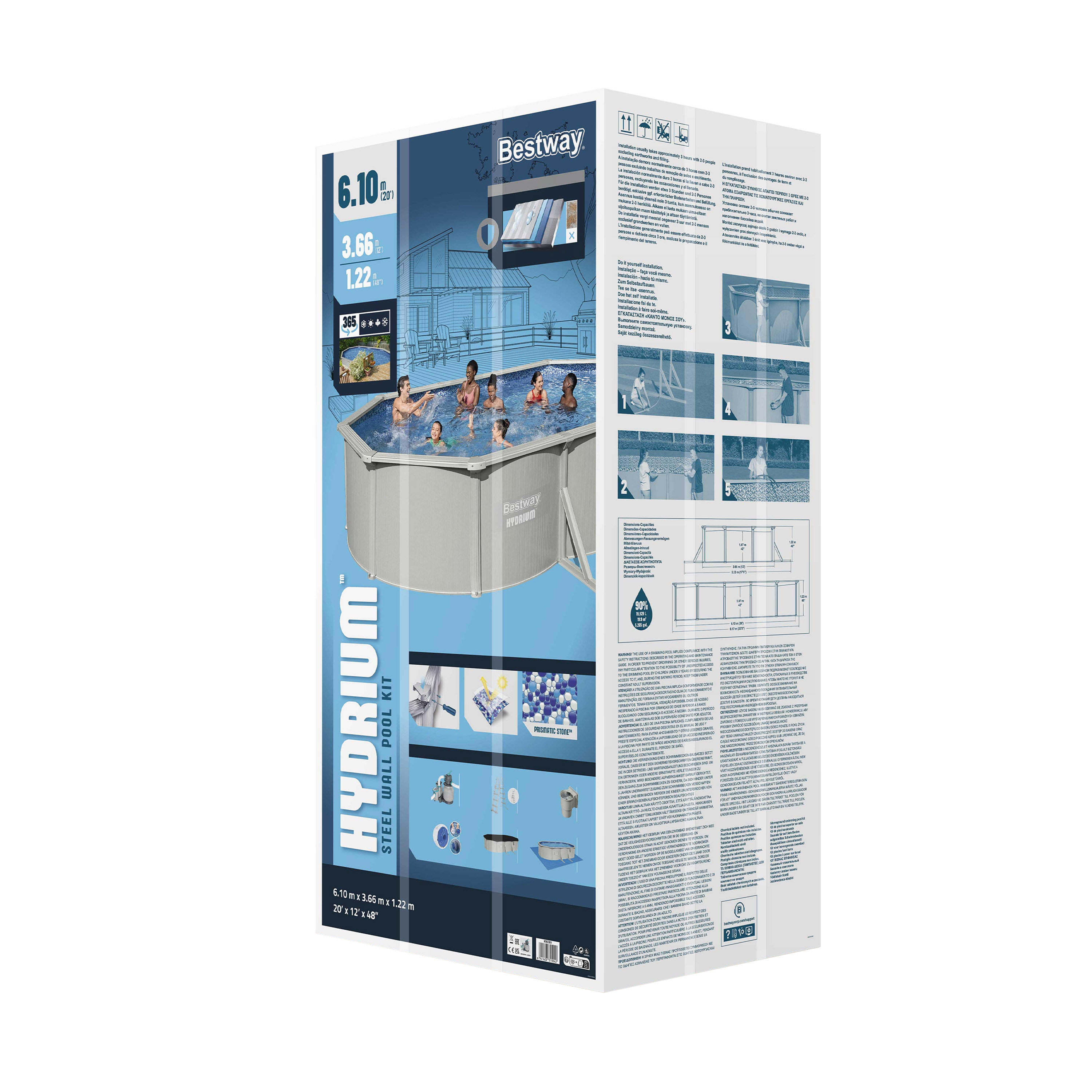 Bestway Pool Hydrium Komplett-Set 610 x 360 x 120 cm