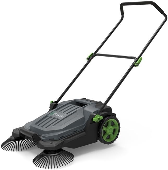 Kehrmaschine HKM65 manuell | 65 cm Kehrbreite | 2.600 m²/h Kehrleistung | 20 l Behälter | Grau | für trockene Oberflächen im Außenbereich | höhenverstellbarer Soft-Griff | Handkehrmaschine