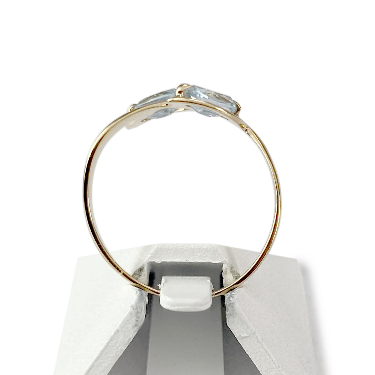 Bague d'occasion or 750 jaune aigues marines navettes navettes