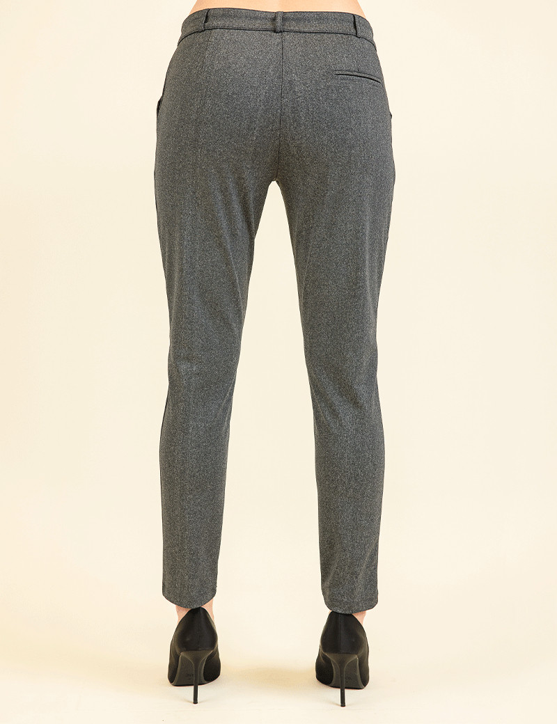 HBT BASICS - CHRISTINA PANTALON CITY SLIM GRIS CHINÉ