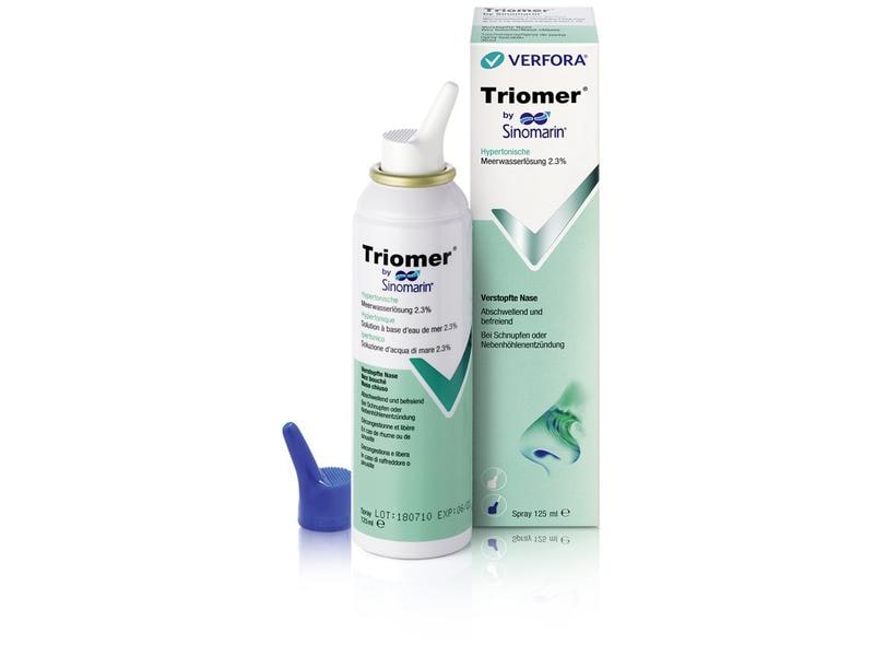 Triomer Nasenspray hypertonische Meerwasserlösung 125 ml Nasenspray zur Nasenspülung und -befeuchtung
