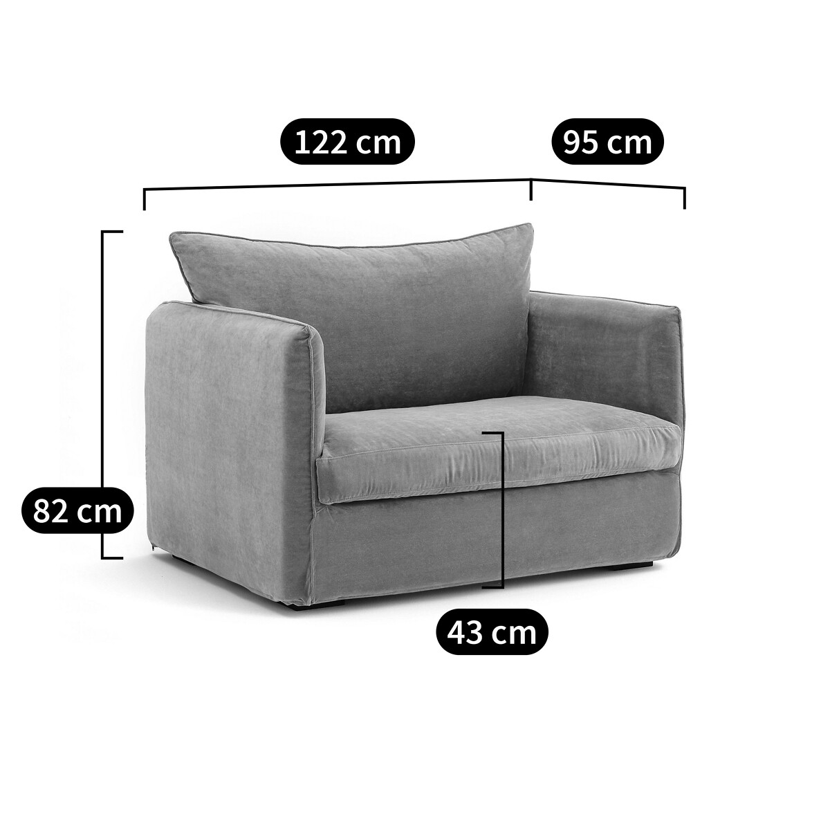 AM.PM<br>Poltrona XL algodão/linho, Néo Chiquito