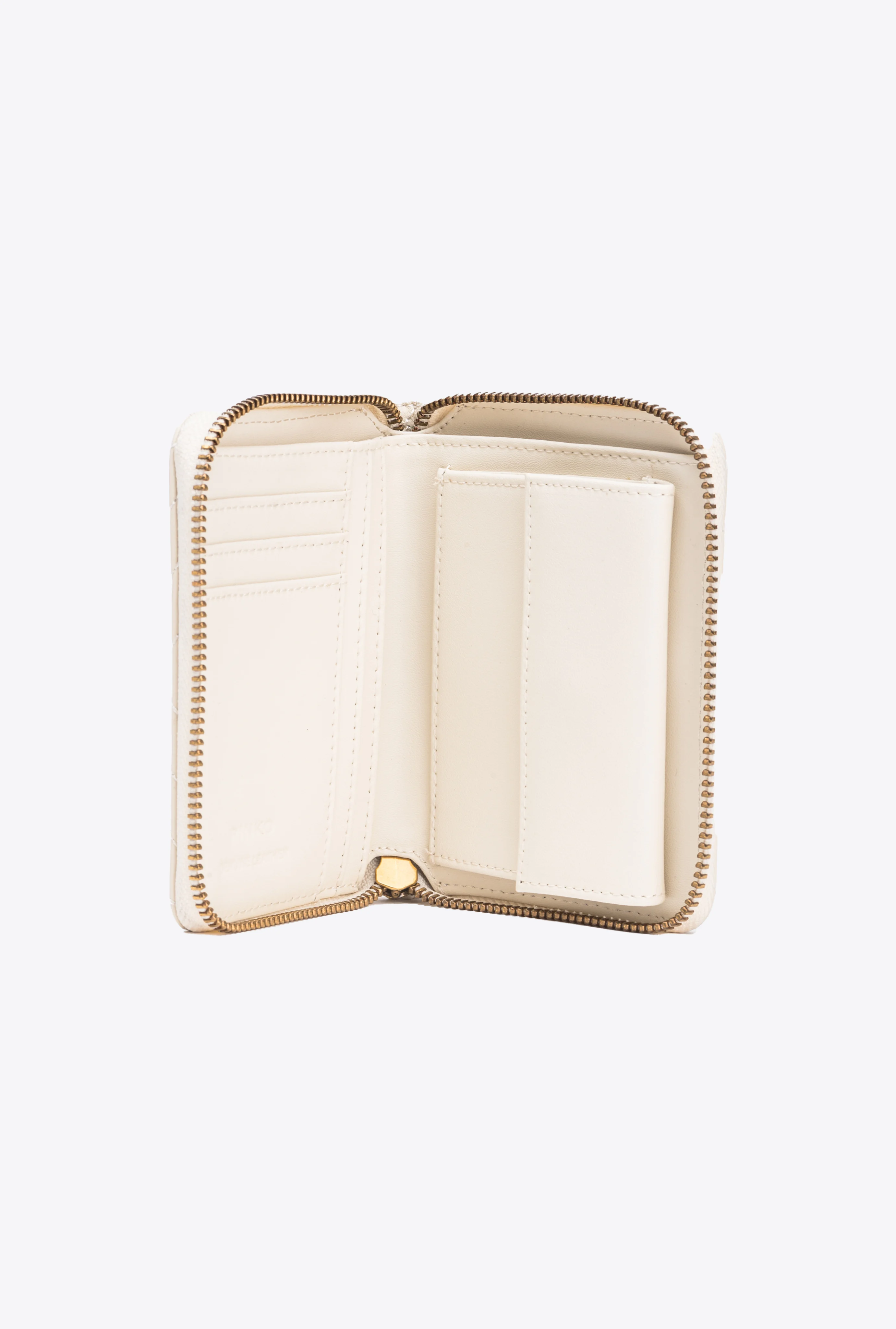 CARRÉ - Portefeuille carré à contour zippé | Blanc
