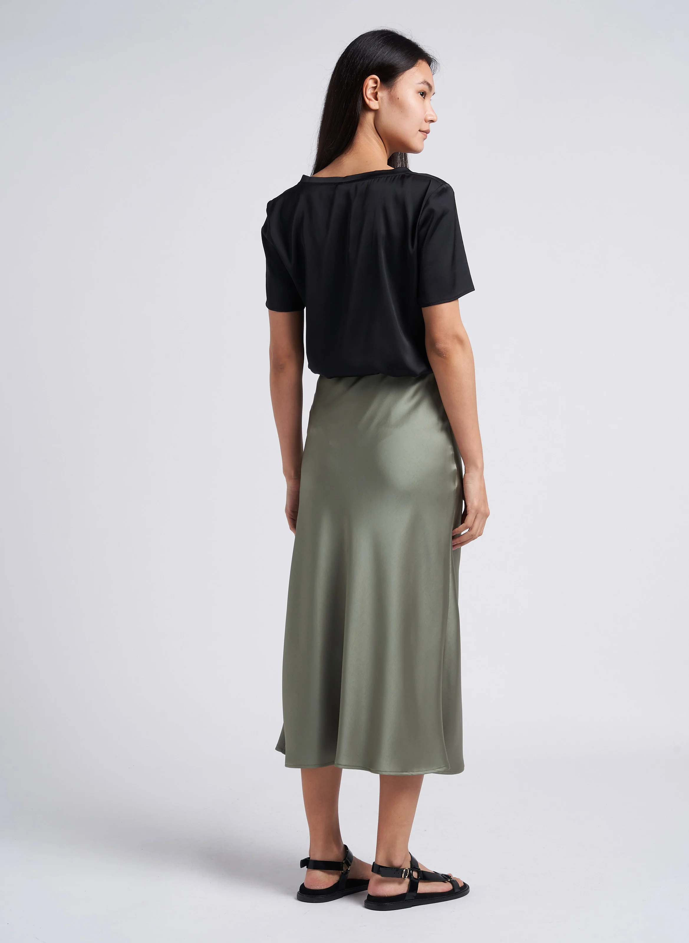 Tee-shirt col V fluide | Noir