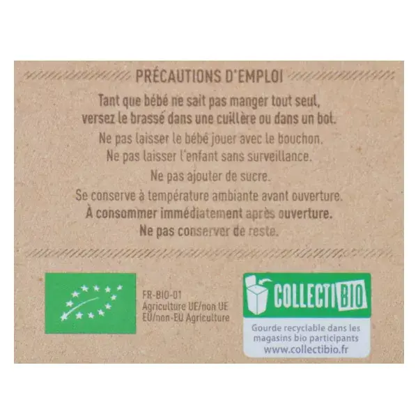 Sobremesas orgânicas à base de plantas Babybio em sachê, aveia e banana mexidas, +6 meses, 4 x 85g