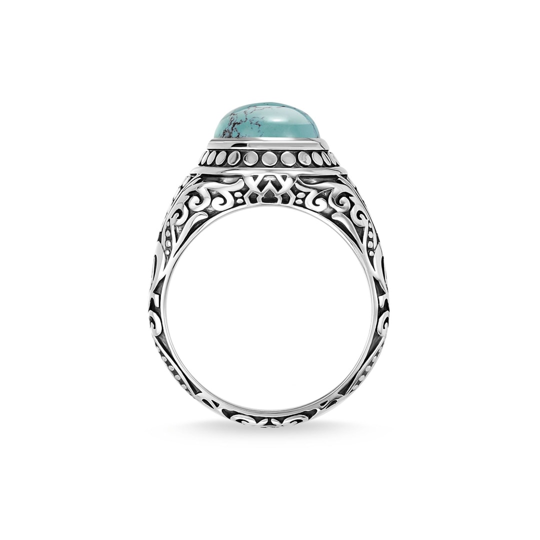Thomas Sabo Sterling Silver Rebel at Heart Ring Türkis