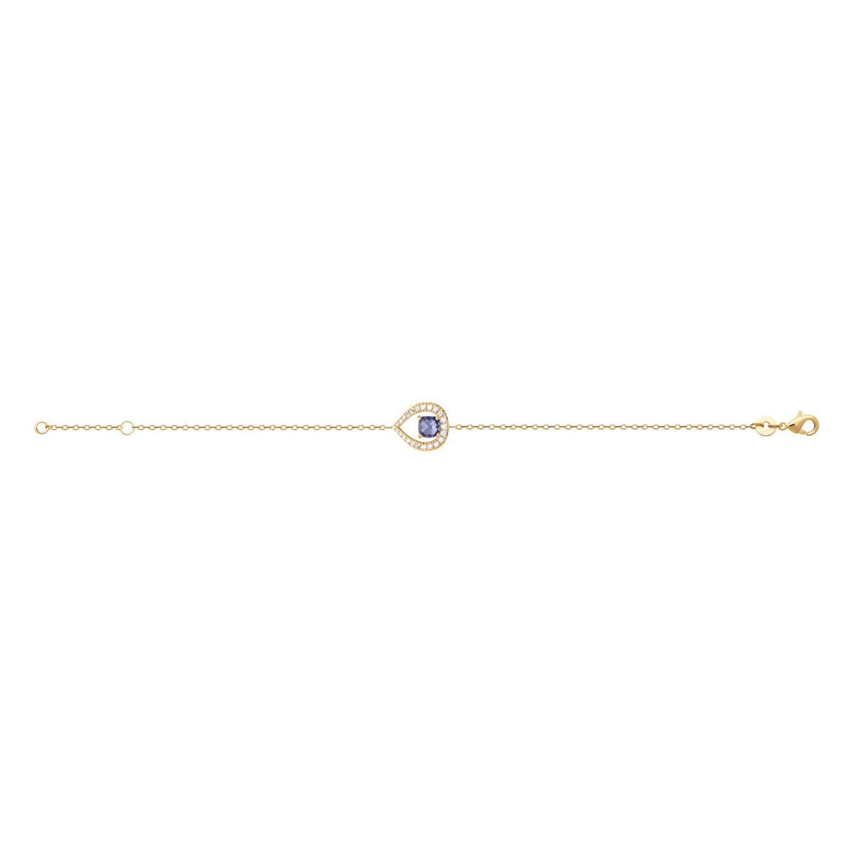 Bracelet Brillaxis plaqué or goutte bleue