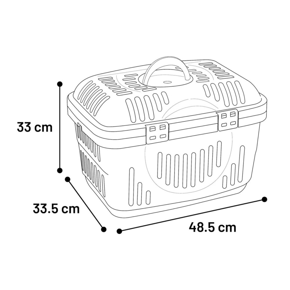 Cage de transport darva taupe 48.5 x 33.5 x 33 cm animaux max 8 kg
