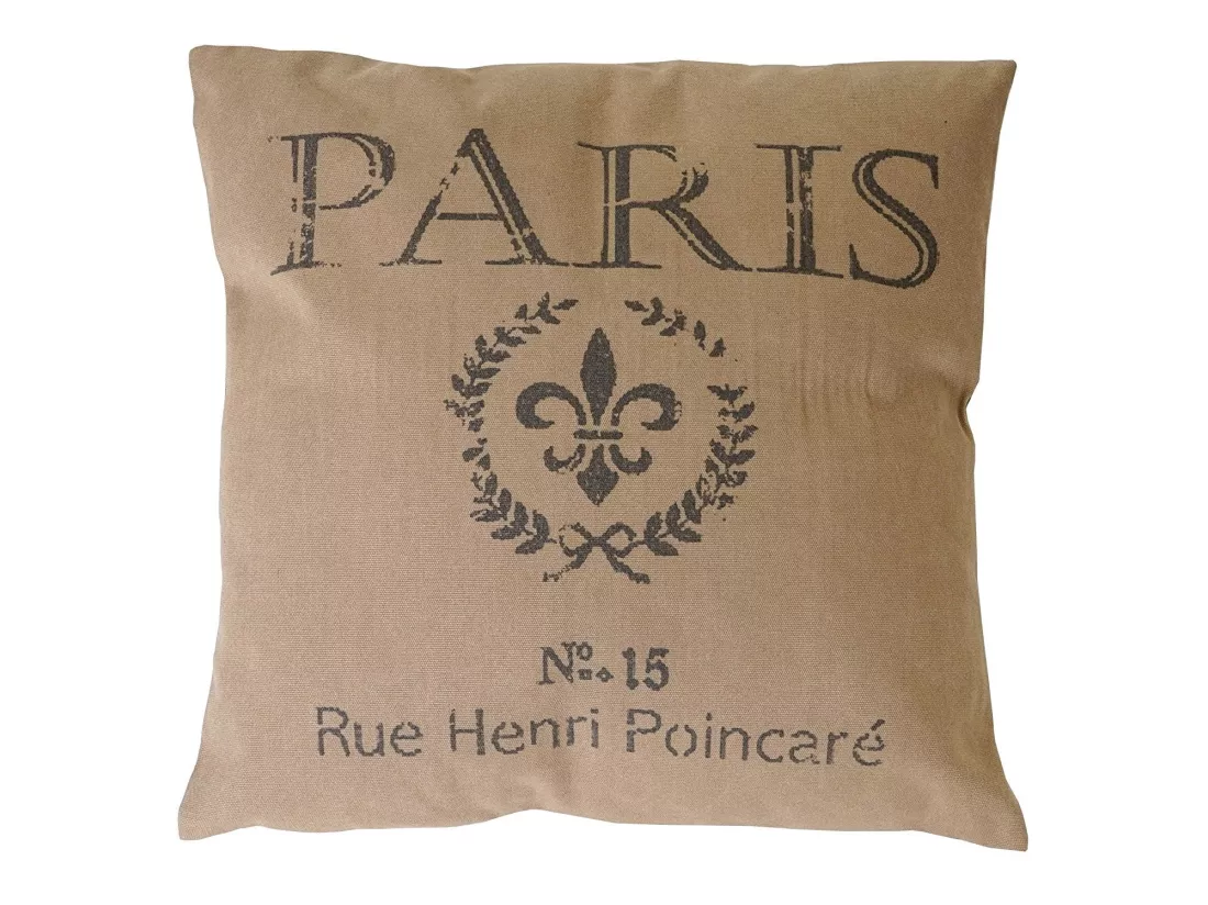 Coussin marron motif Paris marron 45 x 45 x 5 cm DEC04076