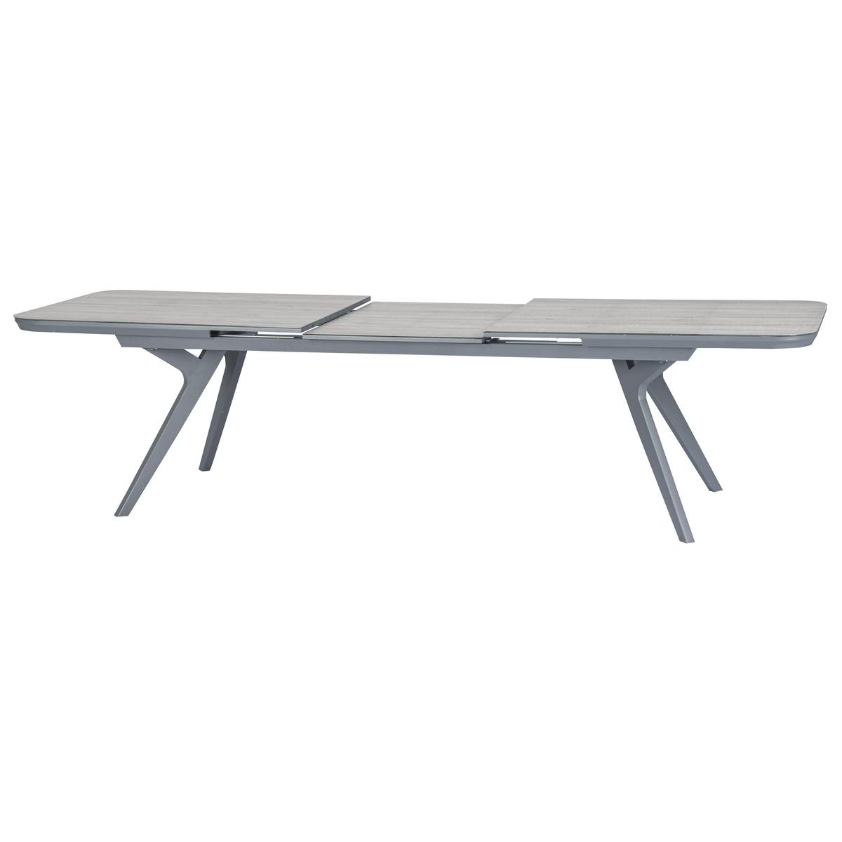 TABLE PULPY EXTENSIBLE VERRE PLUME QUARTZ 12 PLACES