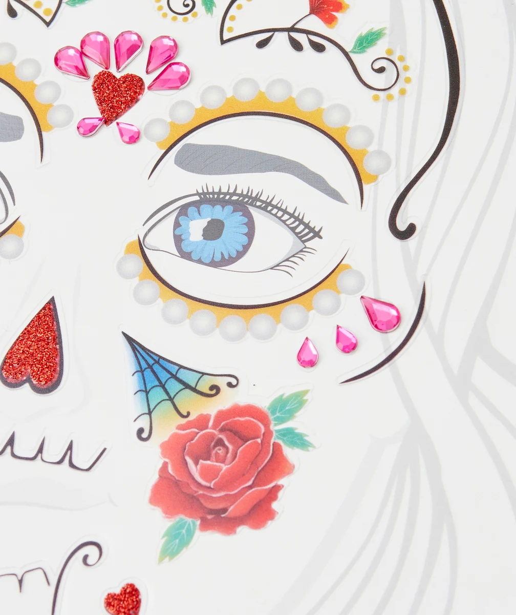 GREAT PRETENDERSAUTOCOLLANTS POUR LE VISAGE THÈME TÊTE DE MORT