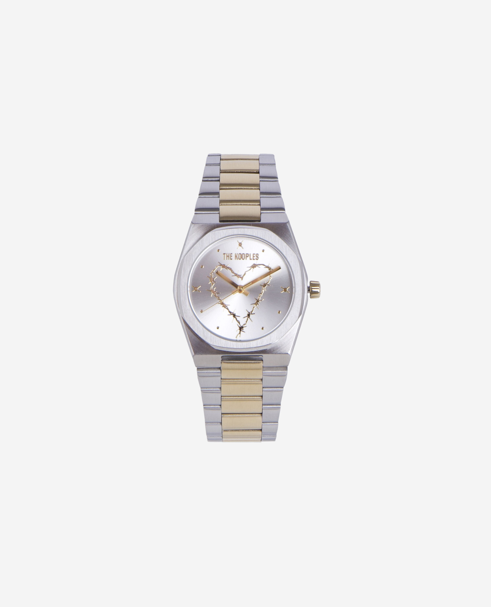 Montre avec coeur dorée et argentée