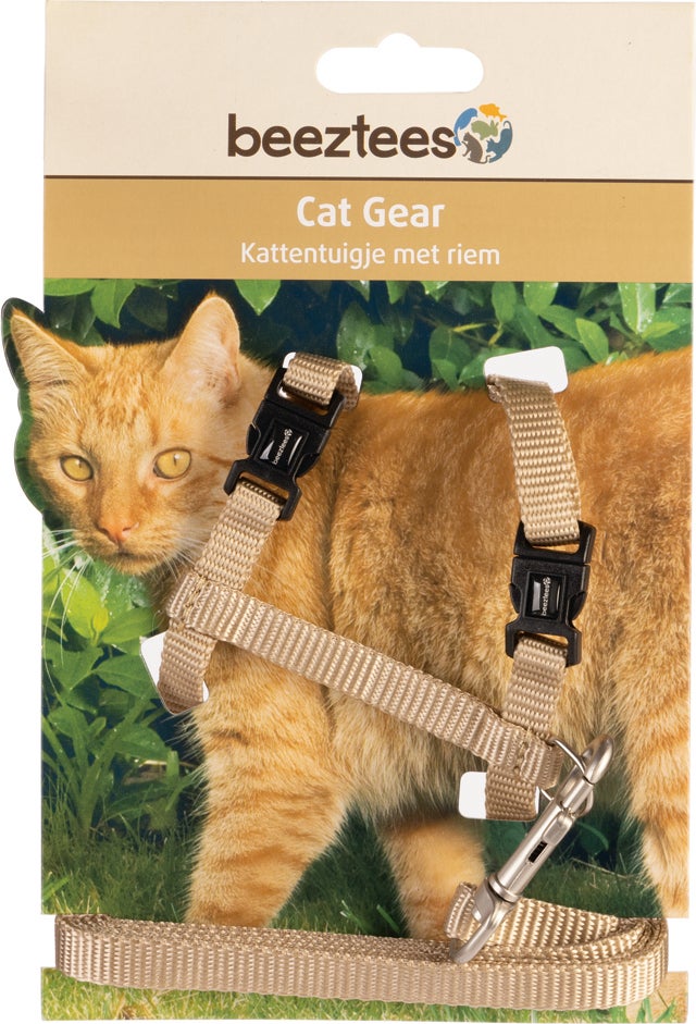 Beeztees kattentuigje met riem Uni beige 27 x 45 x 1 cm
