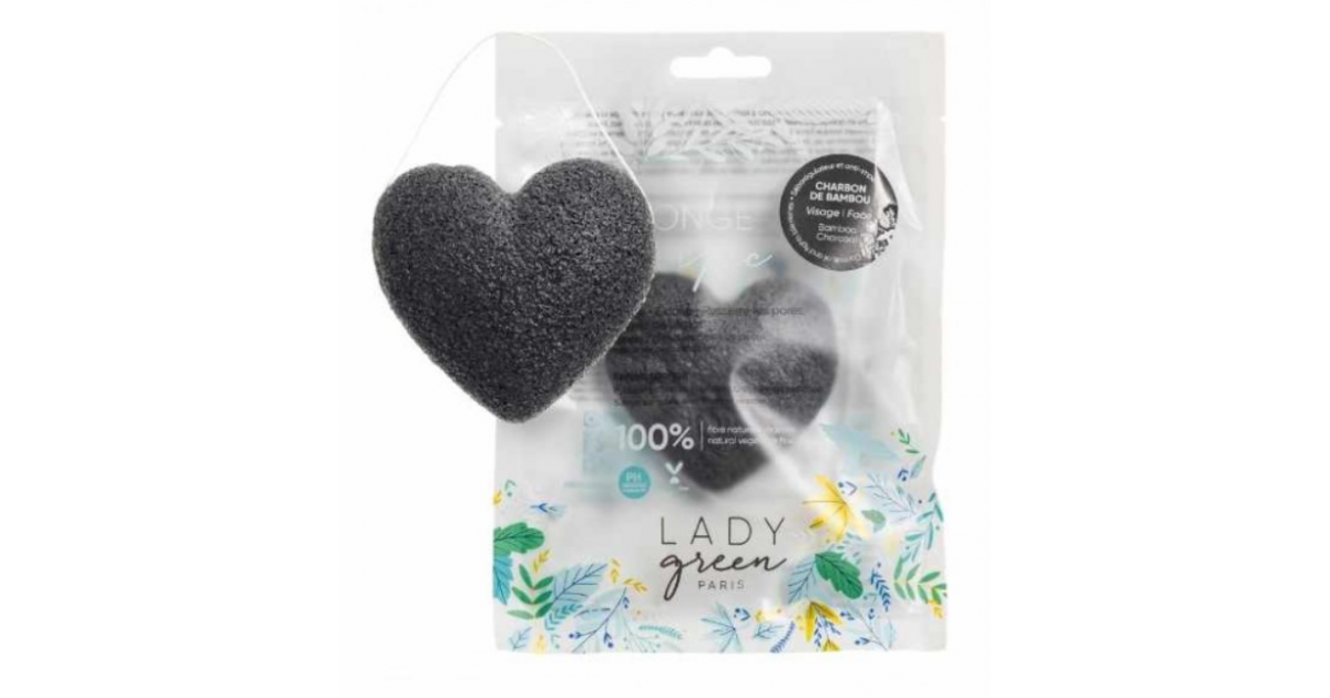LADY GREEN KONJAC Konjac Gesichtsschwamm<br>1 Stück, Beutel, Bambuskohle