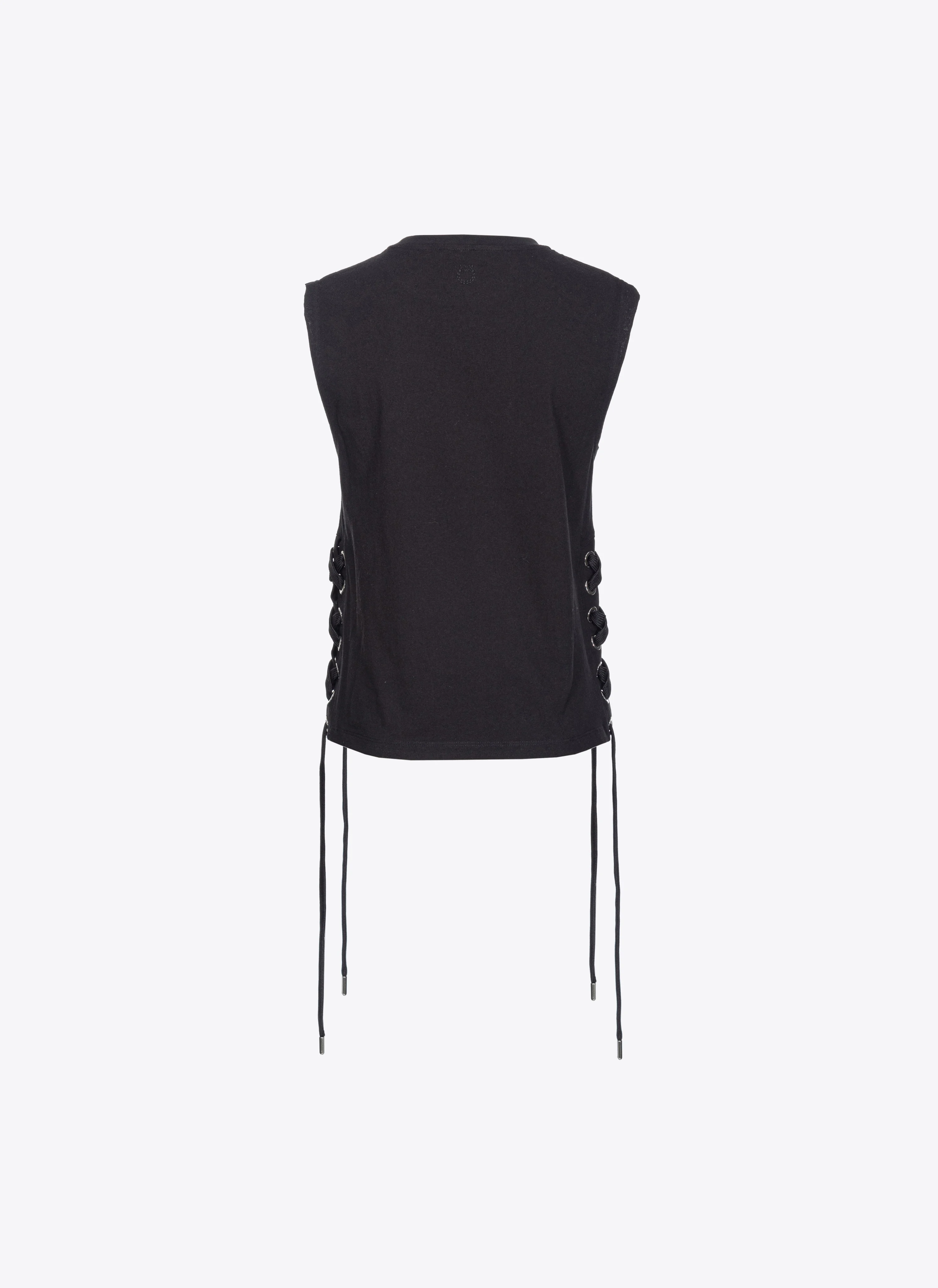 T-shirt sans manches à lacets croisés | Noir