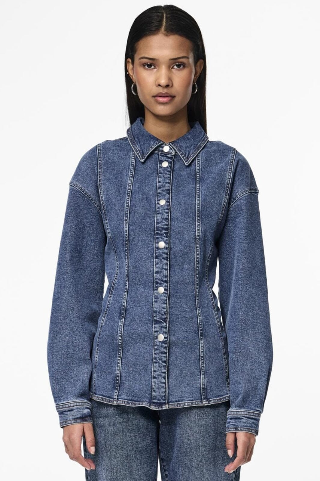 Pieces Pcginny Ls Denim Shirt Jit