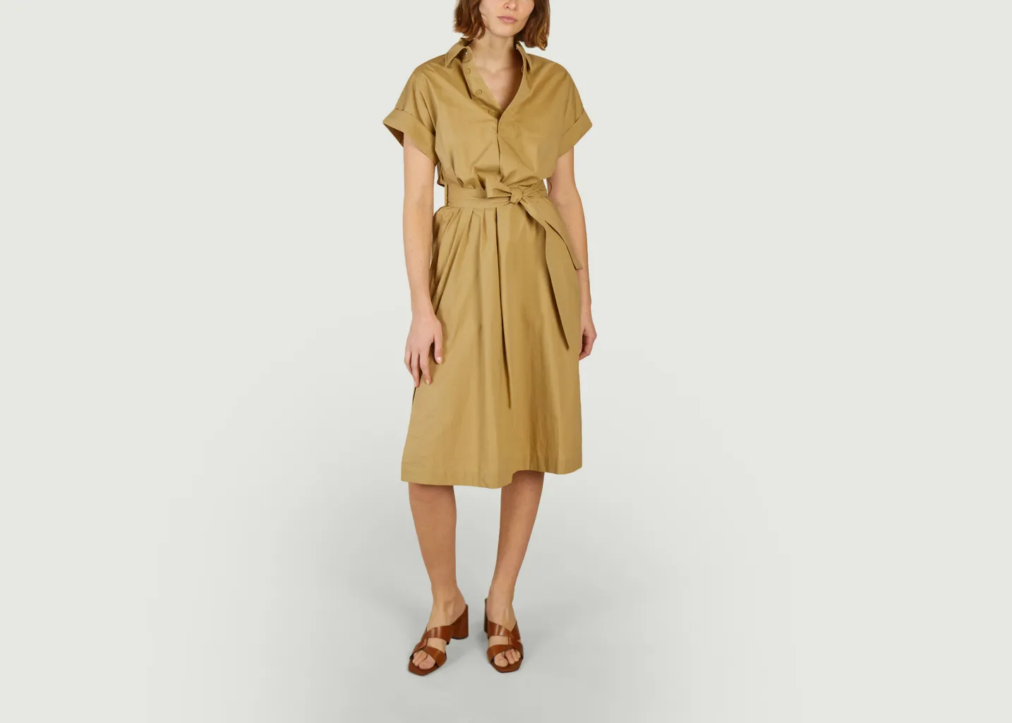 Robe-chemise midi manches courtes Clodie Suncoo