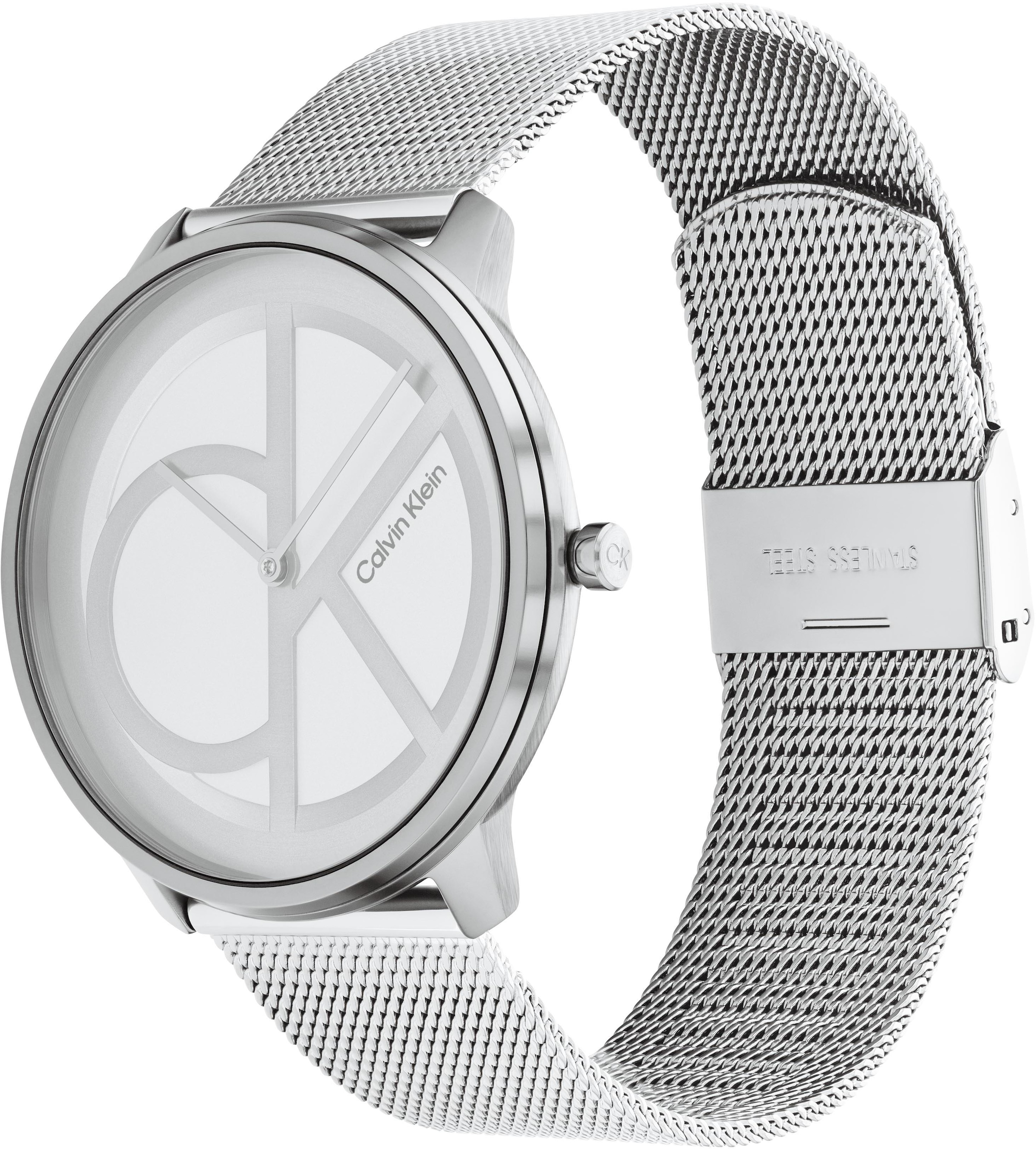 Calvin Klein Quarzuhr »CK ICONIC 40 mm« Armbanduhr, Damenuhr, Herrenuhr, Edelstahlarmband, analog