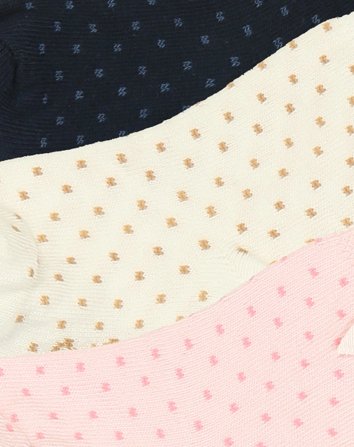 Babysocken PÜNKTCHEN & SCHLEIFE 3er-Pack in creme/rosa/navy