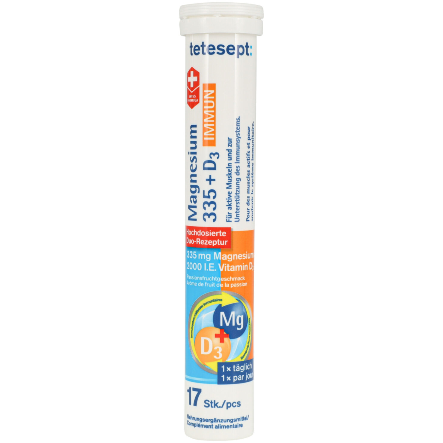 Tetesept Magnesium 335+ Vitamin D3 Immun Brause 17 Stück