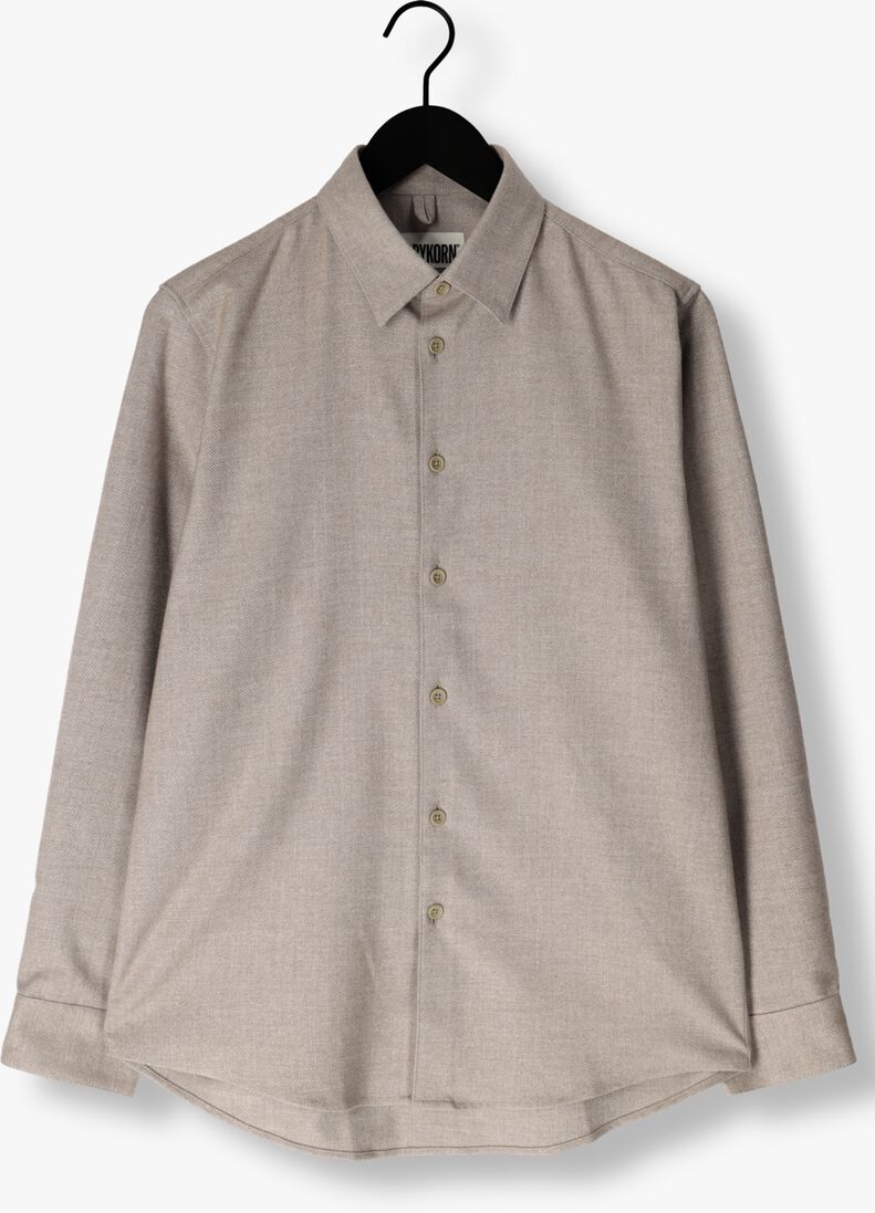 beige drykorn casual overhemd ramis