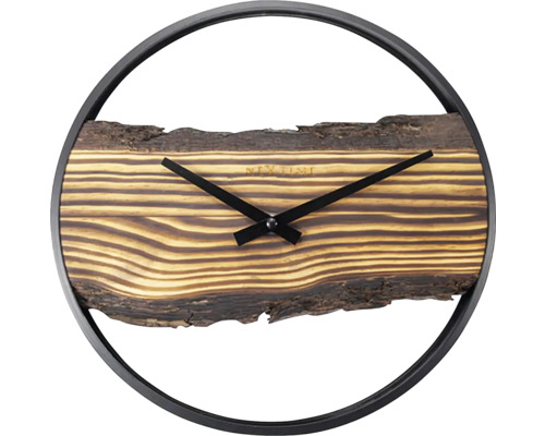 Wandklok Forest Large hout metaal Ø 30 cm