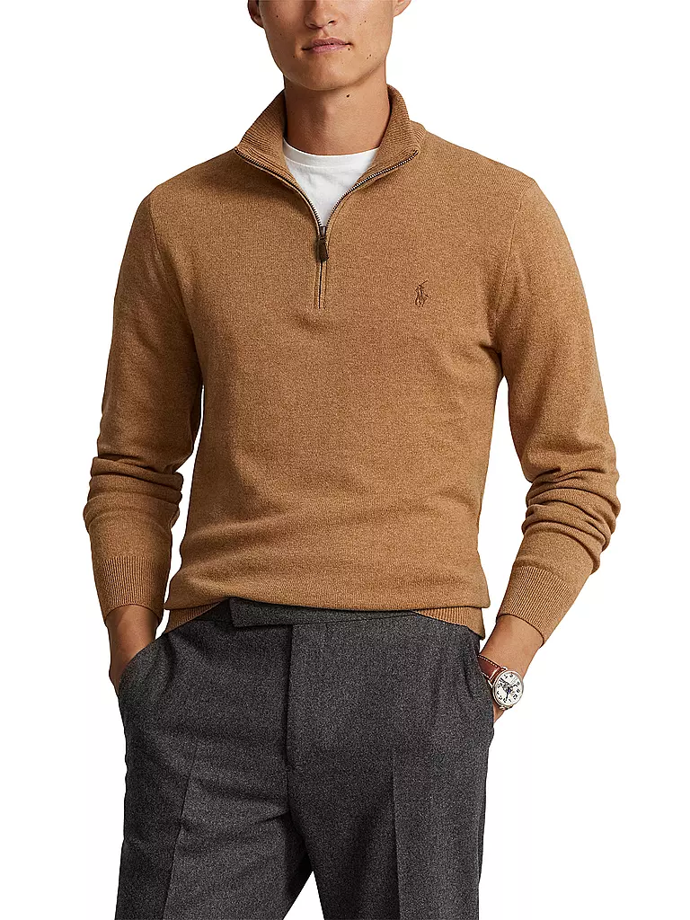 POLO RALPH LAUREN Troyer Pullover Regular Fit camel