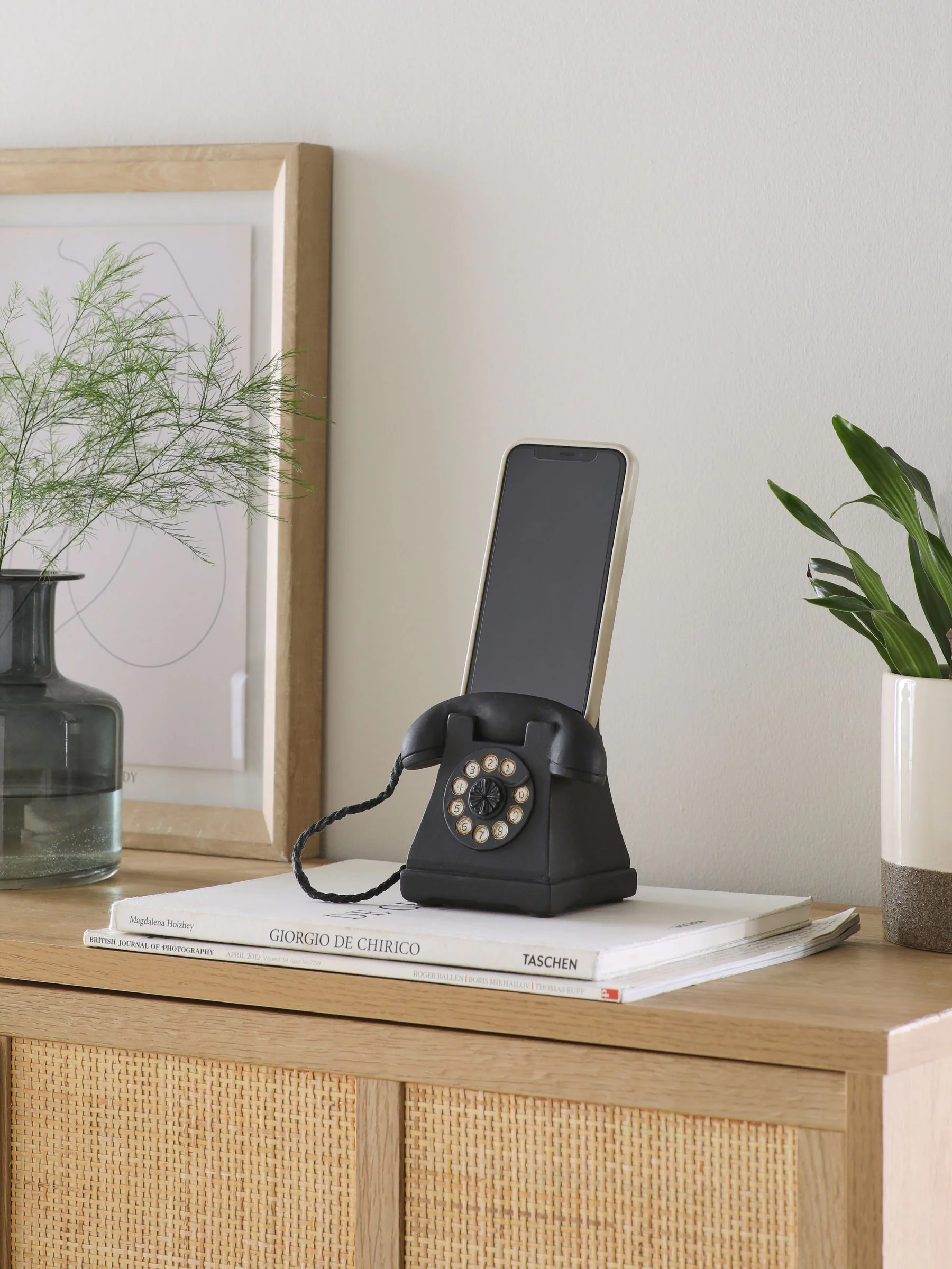 Retro houder voor mobiele telefoon