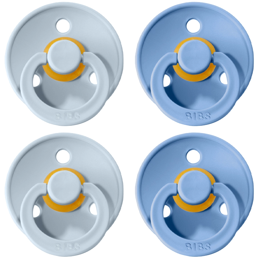 BIBS® Schnuller Colour Sky Blue  Baby Blue 6-18 Monate, 4 Stk.