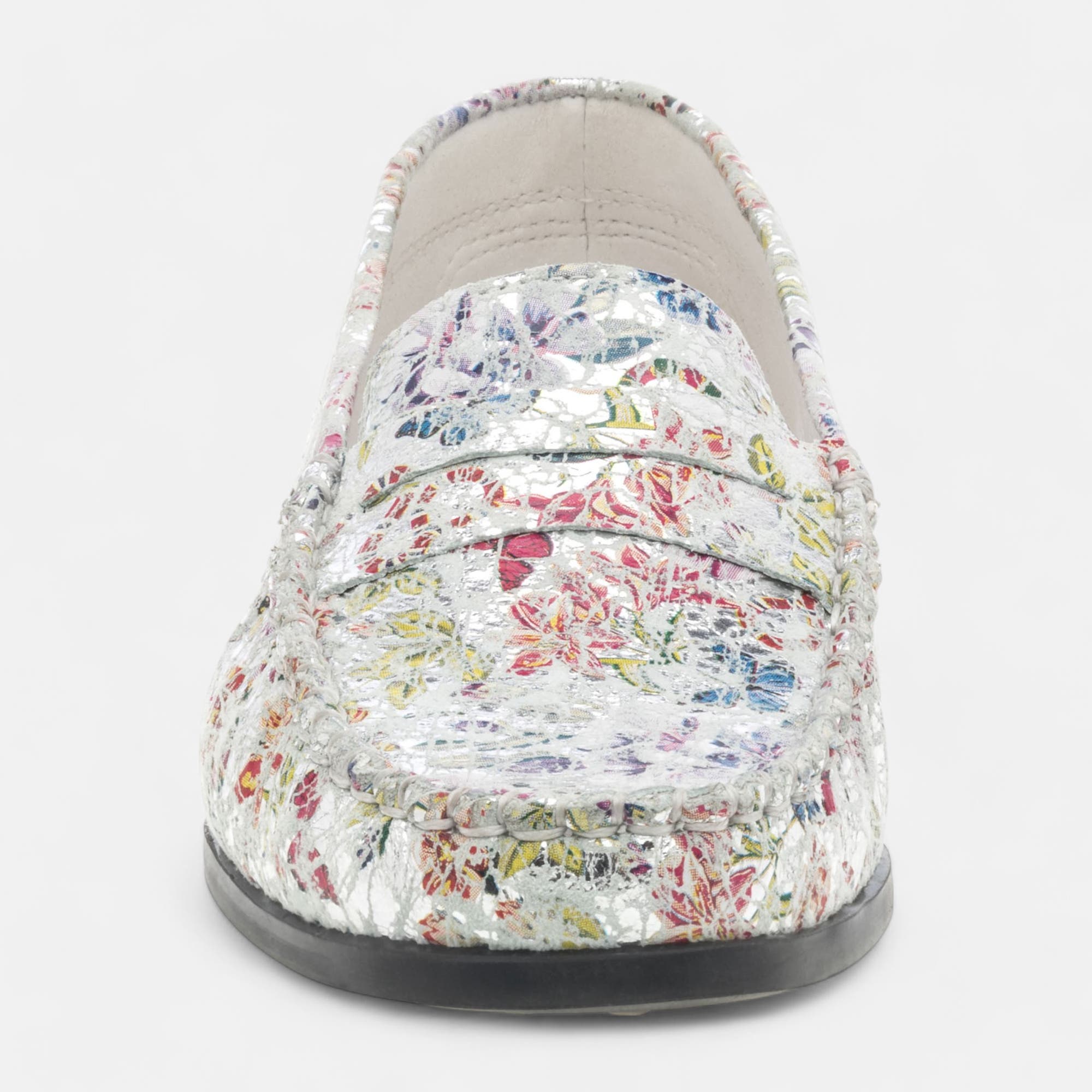 Mocassins pieds sensibles Femme en cuir multicolore