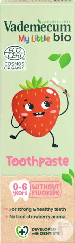 Vademecum Dentifrice Bio Kids Fraise 0-6 Ans Tube 50ml