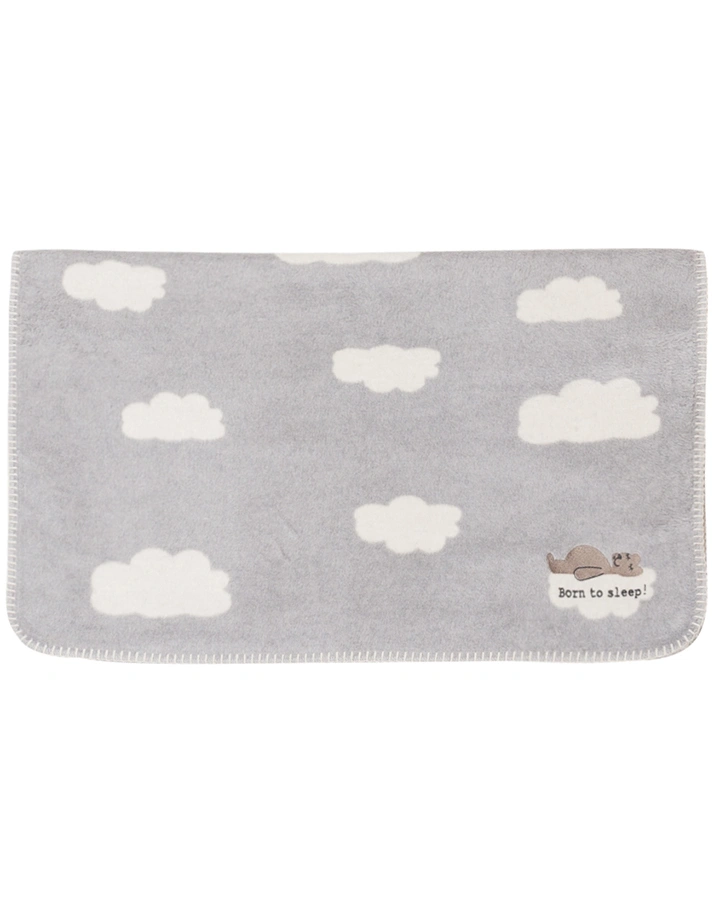 Baby-Decke PANDA BORN TO SLEEP (75x100cm) in grau