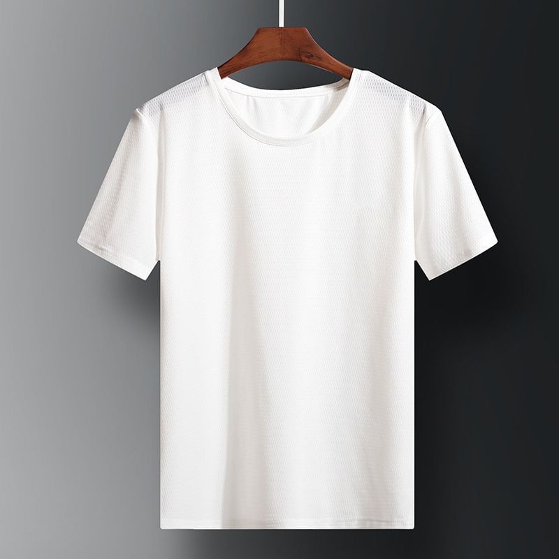 Acrius - T-shirt met korte mouwen en ronde hals, effen