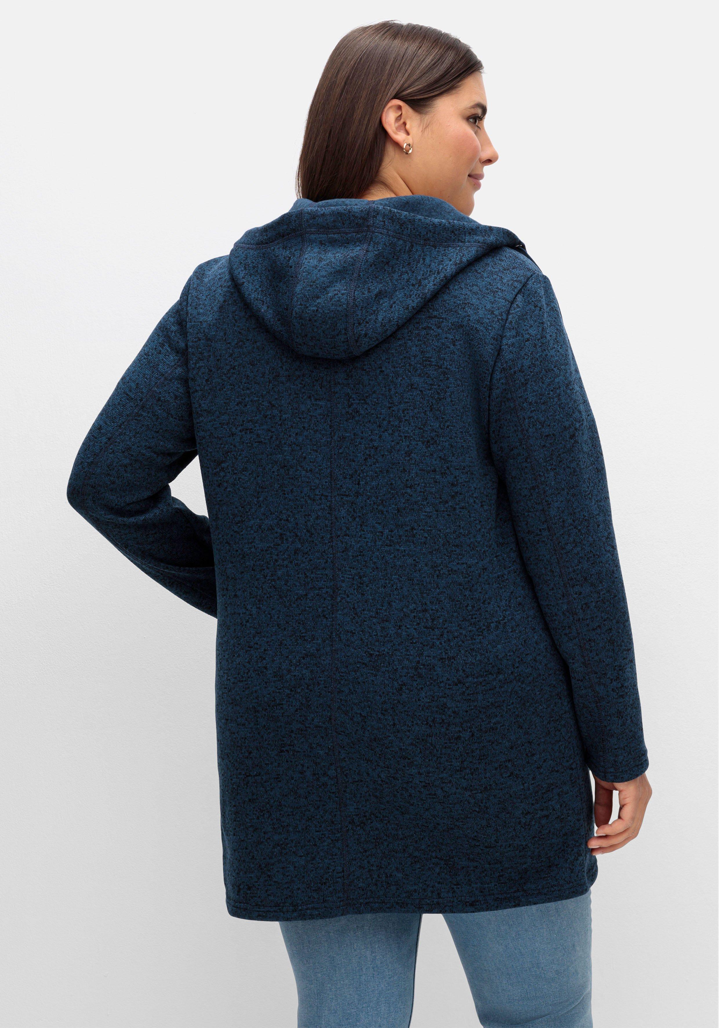 Fleecejacke mit Kapuze, in Melange-Optik