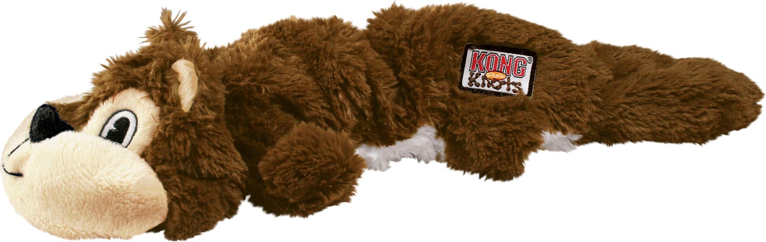 Kong hondenspeelgoed Scrunch Knots eekhoorn S/M bruin 8,3 x 5,1 x 29,9 cm