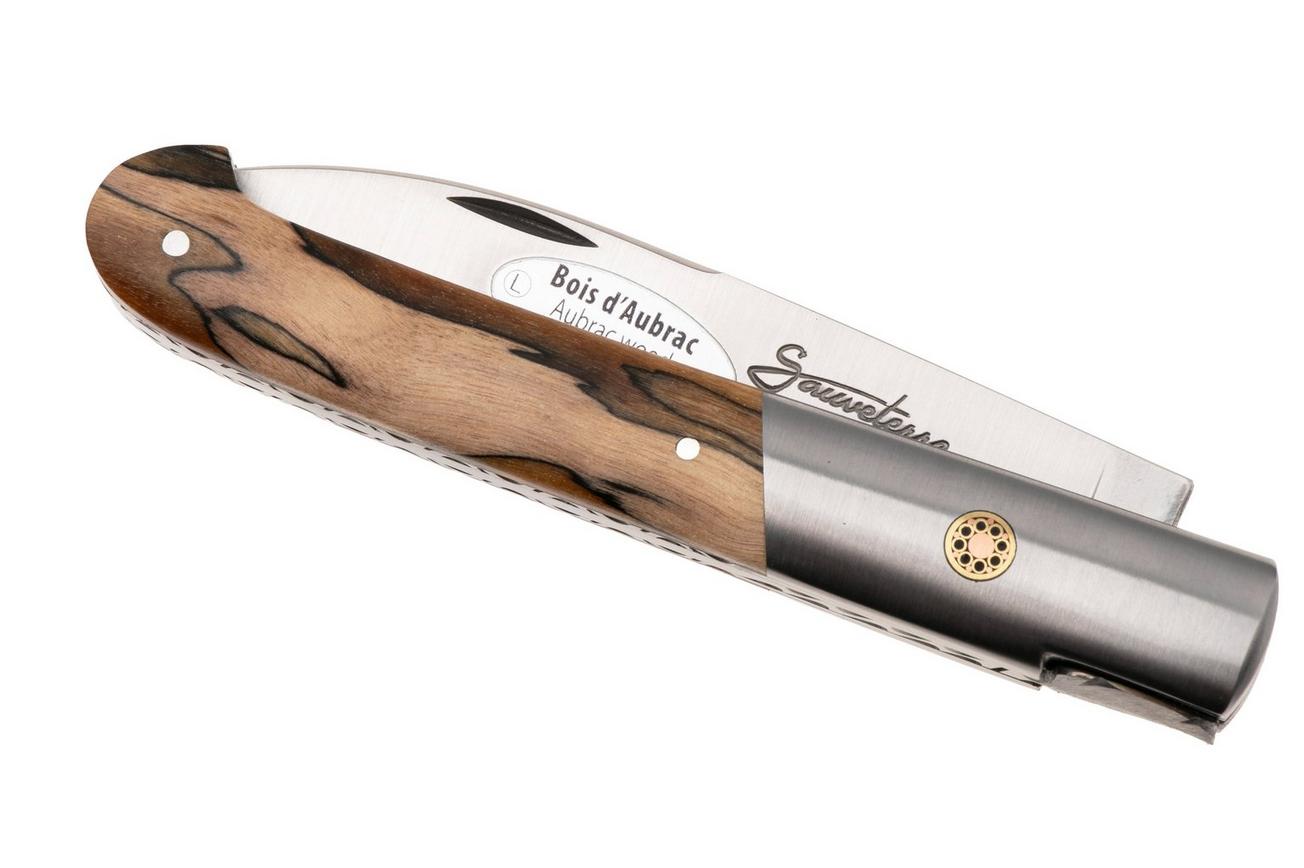 Laguiole en Aubrac Sauveterre Spalted Beechwood, Matt Stainless Bolster, Mosaic Pin, zakmes, 11 cm