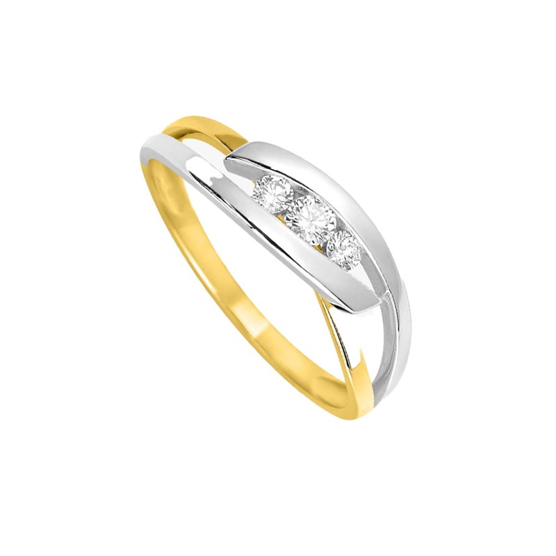 Bague Femme - Or 18 Carats - Diamant 0,16 Carats