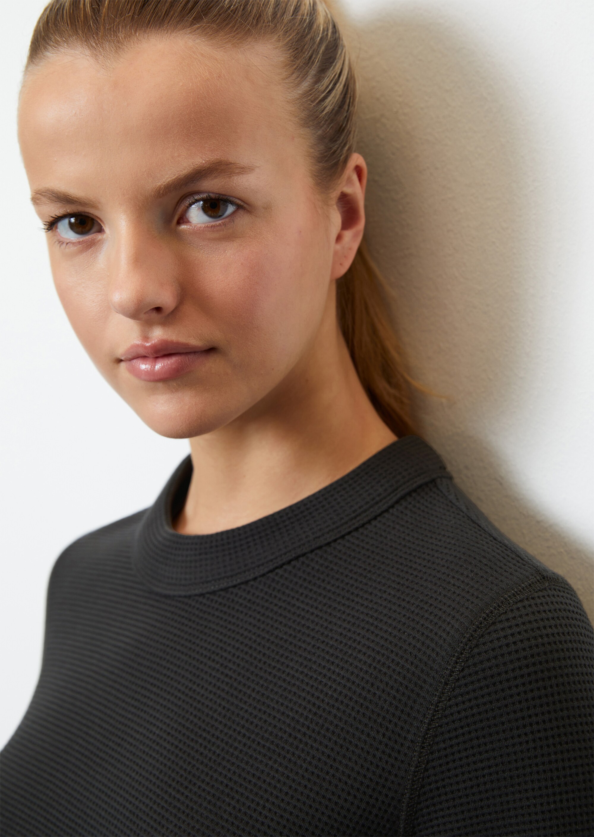 Longsleeve mit Waffel-Struktur aus Organic Cotton