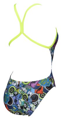 Maillot de Bain Femme Arena Lightech High Phantasy Prints Moto Patches Vert