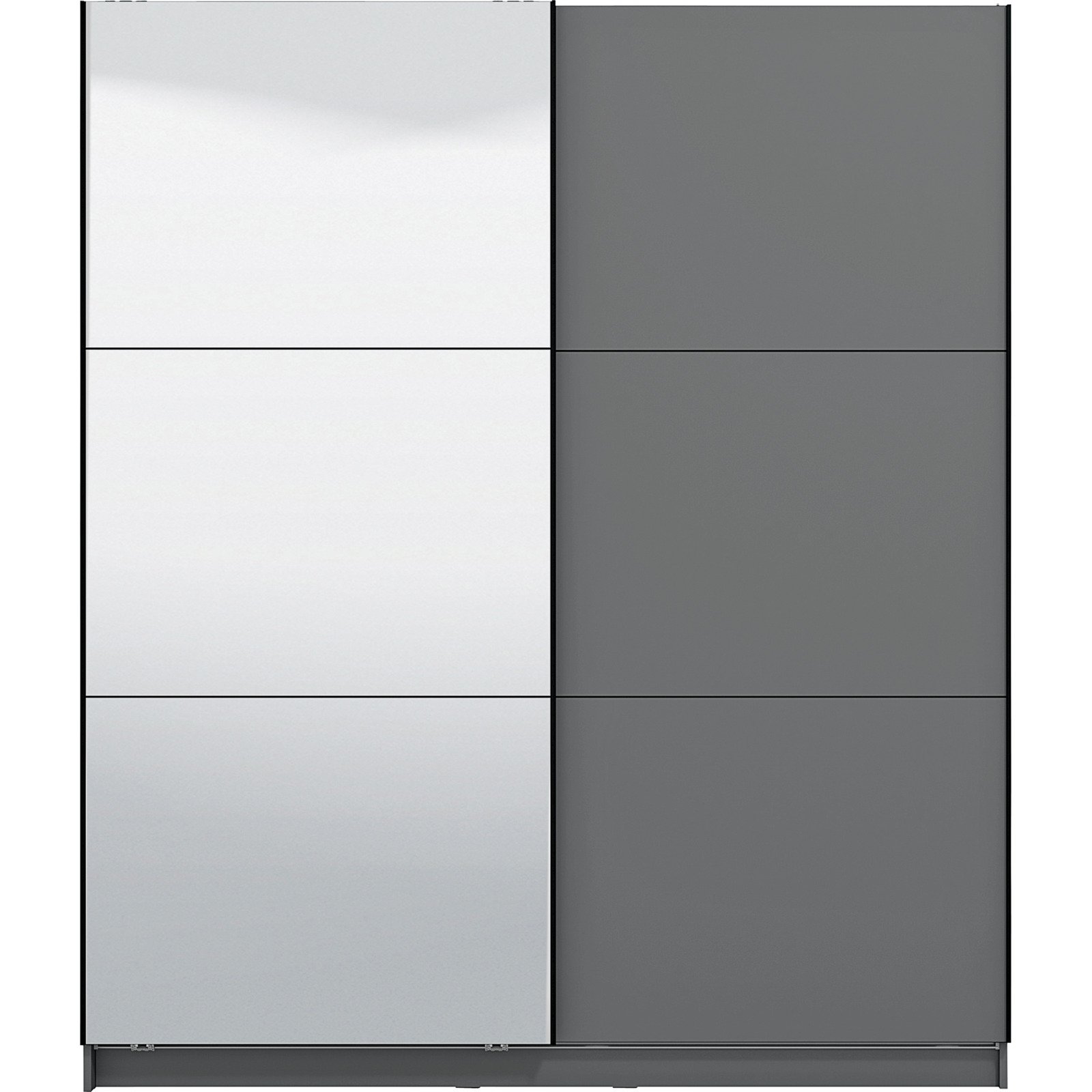 Schrank Sierra Melamin 179 x 210 x 62,5 cm, mit Spiegel graphite