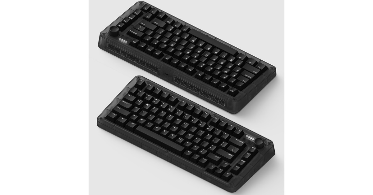IqunixZX75 Dark Side Wireless Mechanical Keyboard, gaming toetsenbord  (Zwart, US lay-out, Gateron Brown, RGB leds, 75%, Hot-swappable, Double-shot PBT, 2.4GHz | Bluetooth 5.1 | USB-C)