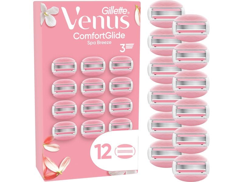 Gillette Venus Rasierklingen CG Spa Breeze 12 Stück Ersatzklingen für Damen mit erfrischendem Duft von weissem Tee