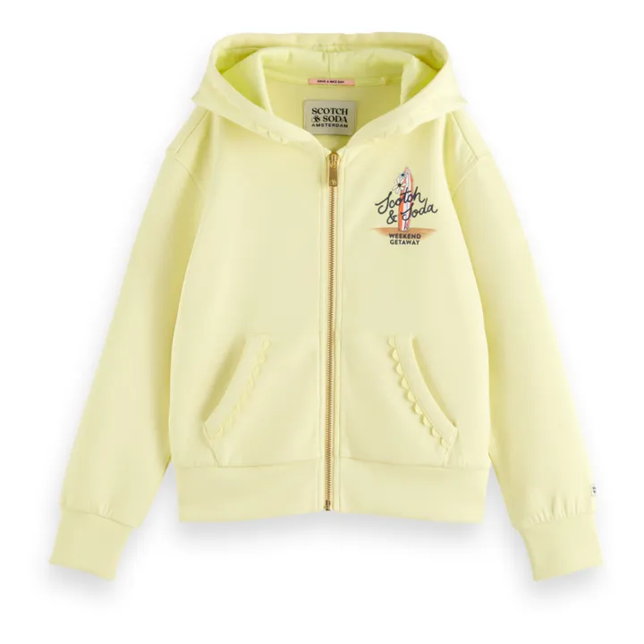 Scotch & Soda Sweat Capuche Zippé | Jaune