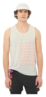 Débardeur Salomon Sense Aero Graphic Blanc/Rouge Homme